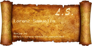 Lorenz Samuella névjegykártya